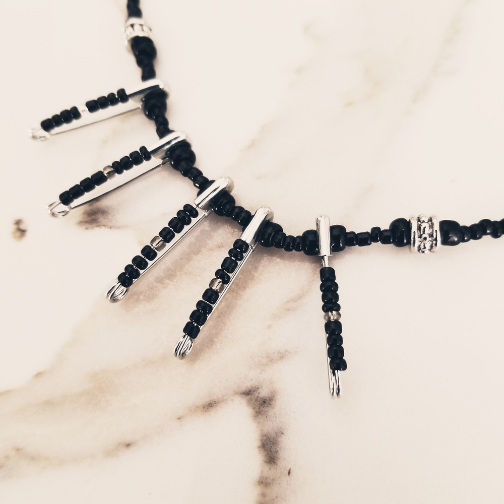 Handmade Safety Pin Necklace - Picture 9 of 12